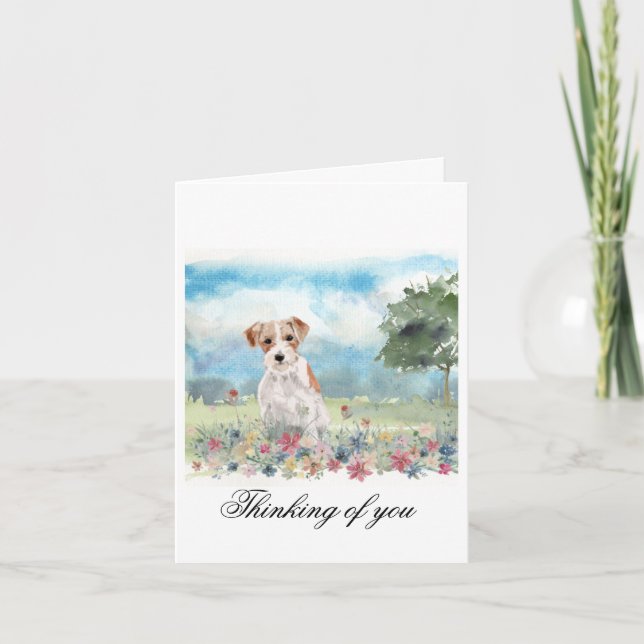 Jack Russell Terrier Folded Note Card (Front)