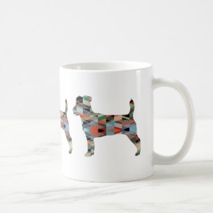 Jack Russell Terrier Geometric Pattern Silhouette Coffee Mug