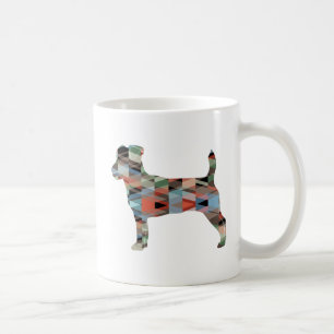 Jack Russell Terrier Geometric Pattern Silhouette Coffee Mug