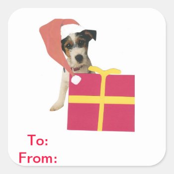 Jack Russell Terrier Gift Tags To And From Sticker by walkandbark at Zazzle