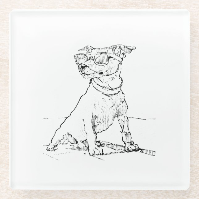 Jack Russell Terrier  Glass Coaster (Front)