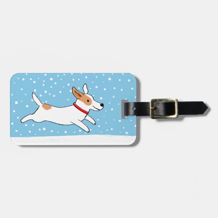 Jack Russell Terrier   Happy Winter Snow Dog Tag For Luggage