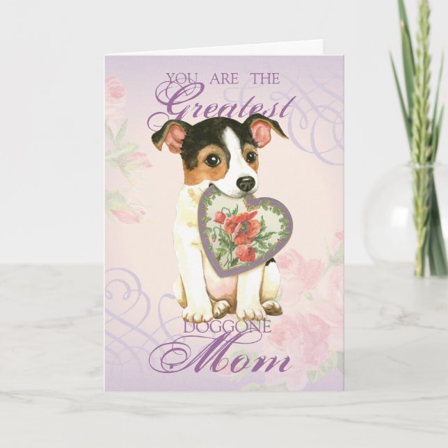 Jack Russell Terrier Heart Mom Card (Front)