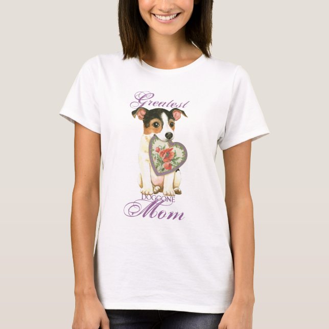 Jack Russell Terrier Heart Mom T-Shirt (Front)