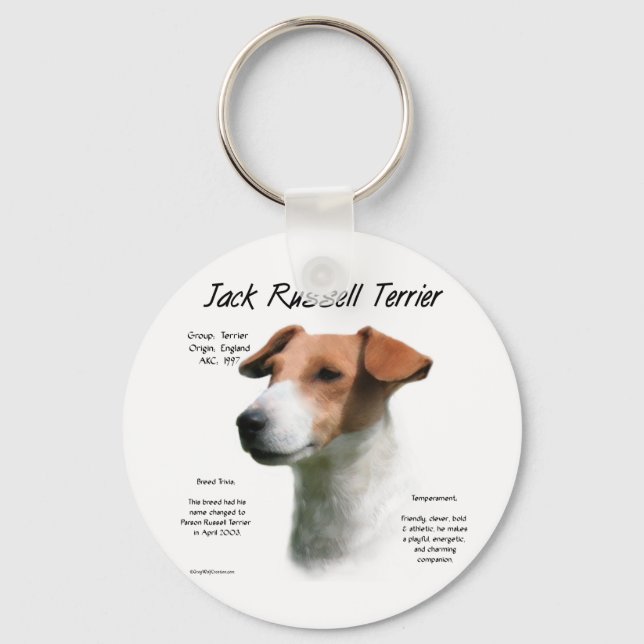 Jack Russell Terrier History  Keychain (Front)