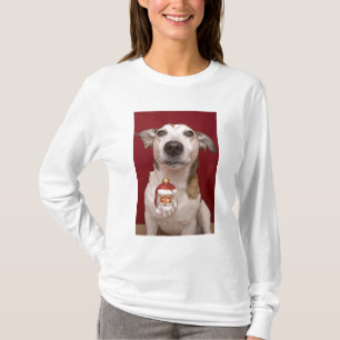 Jack Russell Terrier Holding Christmas Ornament T-Shirt