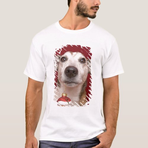 Jack Russell Terrier Holding Christmas Ornament T_Shirt