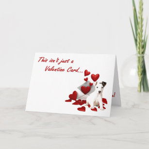 Rough Jack Russell Terrier Dog Valentine Bookmark and Greeting Card 