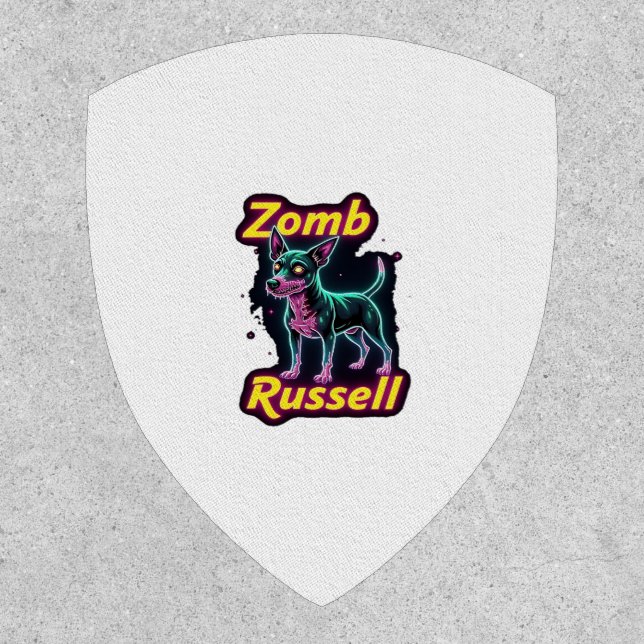 Jack Russell Terrier JRT Zombie Dog Halloween Esse Patch (Front)