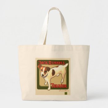 Jack Russell Terrier Large Tote Bag by ernestinegrin at Zazzle