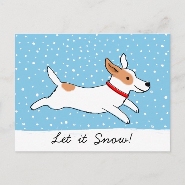 Jack Russell Terrier - Let it Snow Dog Christmas Holiday Postcard (Front)