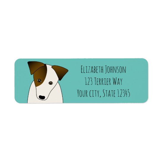 jack russell terrier light teal return address label