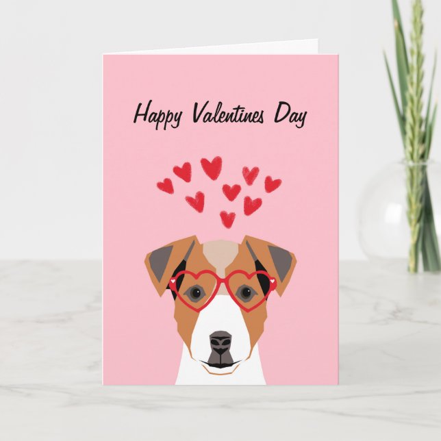 Jack Russell Terrier Love Valentines Day Love card (Front)
