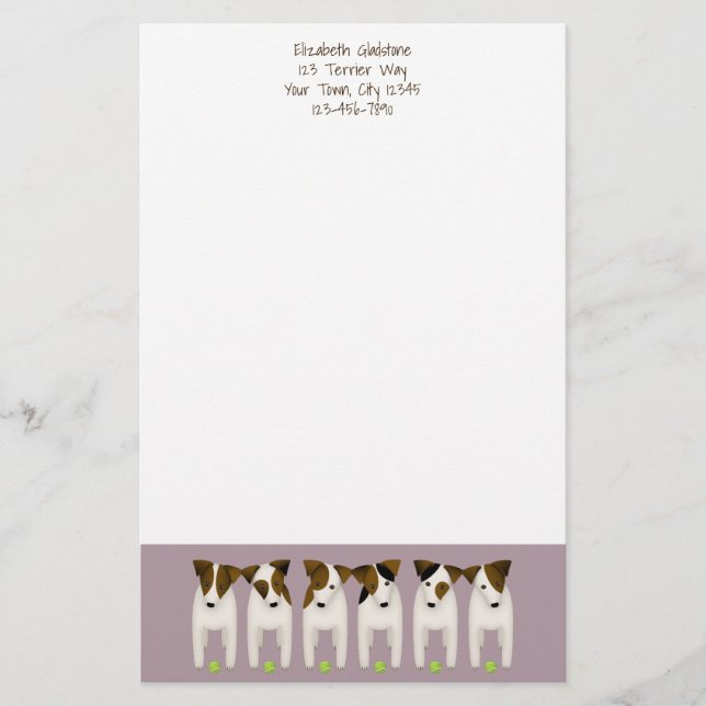 Jack Russell Terrier lovers' customized Stationery (Front)