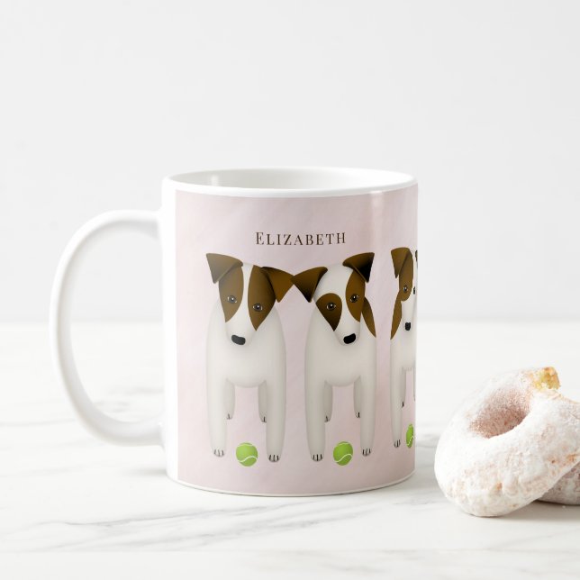 Jack Russell Terrier lovers dog mom customized Coffee Mug (With Donut)