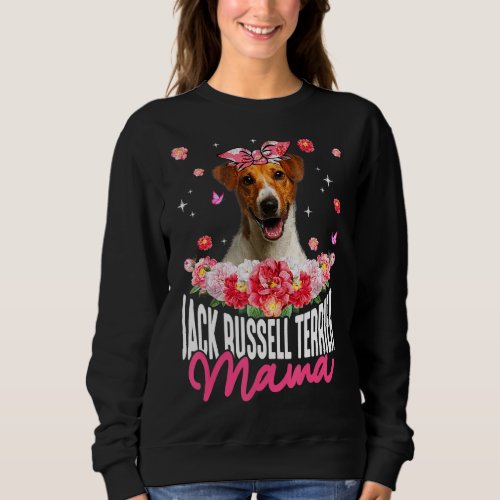 Jack Russell Terrier Mama Flower Bandana Dog Mothe Sweatshirt