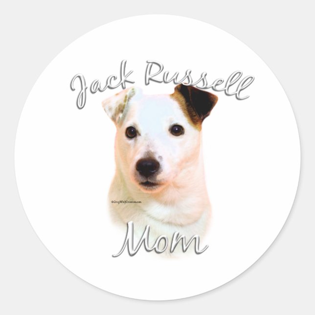Jack Russell Terrier Mom 2 Classic Round Sticker (Front)