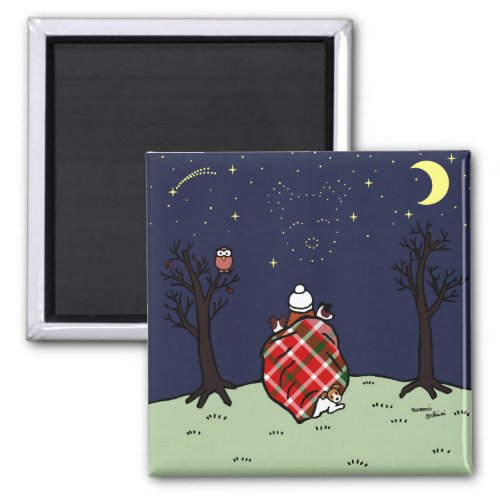 Jack Russell Terrier Mom and Starry Sky Magnet