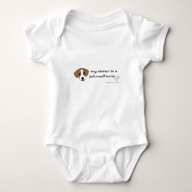jack russell terrier - more breeds baby bodysuit (Front)