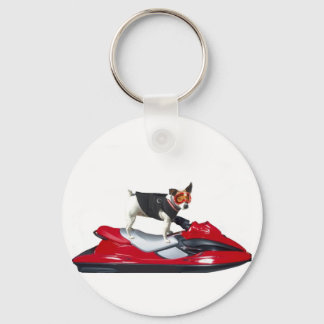 Jack Russell Terrier on Jetski keychain