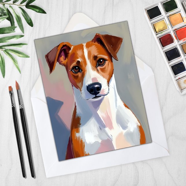 Jack Russell Terrier Painting Dog Pet Card (Creator Uploaded)