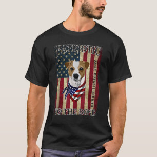 Jack Russell Terrier Patriotic USA Flag Dog Lover T-Shirt