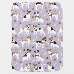 Jack Russell Terrier Paws and Bones Baby Blanket