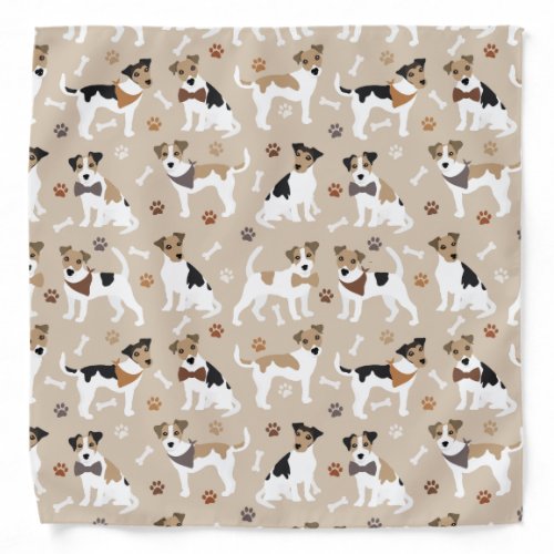 Jack Russell Terrier Paws and Bones Bandana