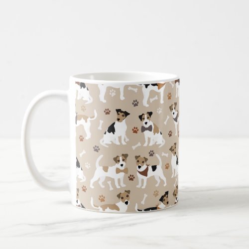 Jack Russell Terrier Paws and Bones Coffee Mug