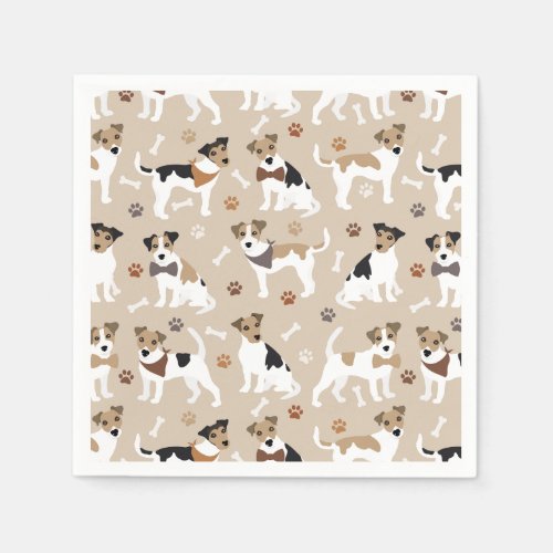 Jack Russell Terrier Paws and Bones Napkins