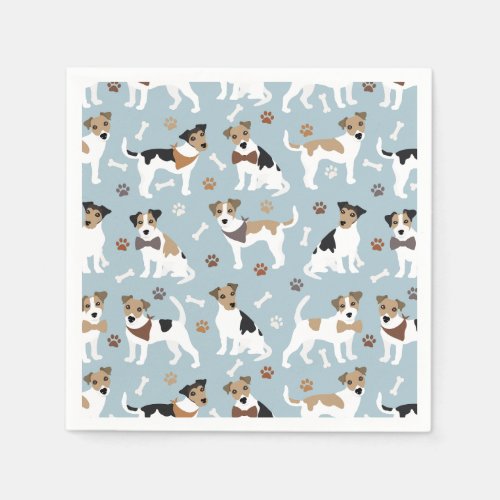 Jack Russell Terrier Paws and Bones Napkins