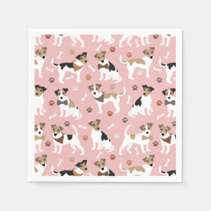 Jack Russell Terrier Paws and Bones Napkins