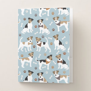 Jack Russell Terrier Paws and Bones Pocket Folder
