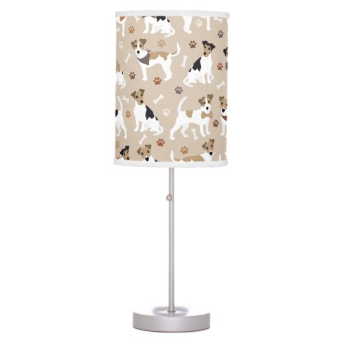 Jack Russell Terrier Paws and Bones Table Lamp