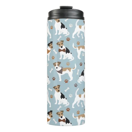 Jack Russell Terrier Paws and Bones Thermal Tumbler