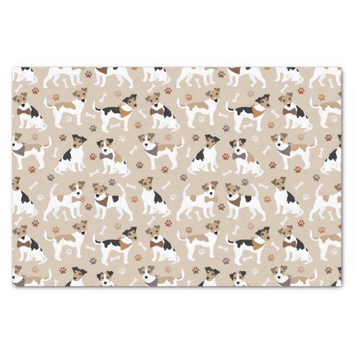 Jack Russell Terrier Paws and Bones Tissue Paper