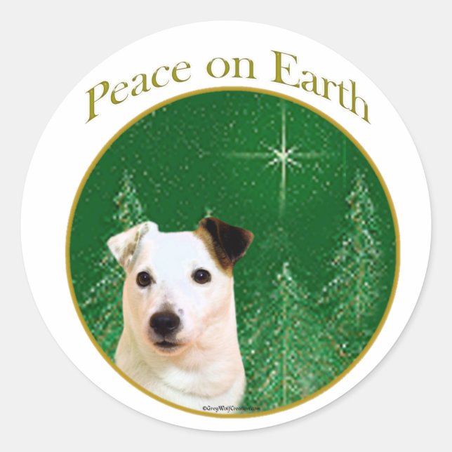 Jack Russell Terrier Peace Classic Round Sticker (Front)