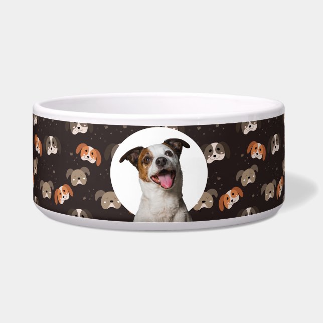 Jack Russell Terrier Personalize Photo & Name Dog  Bowl (Front)