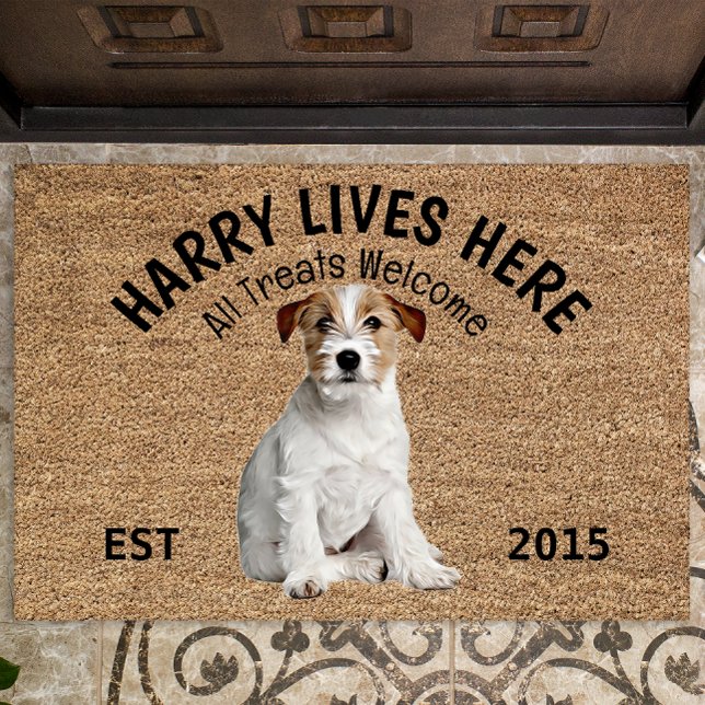 Jack Russell Terrier Personalized Dog Lover  Doorm Doormat (Creator Uploaded)