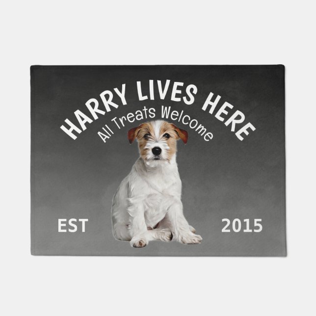 Jack Russell Terrier Personalized Dog Lover  Doormat (Front)