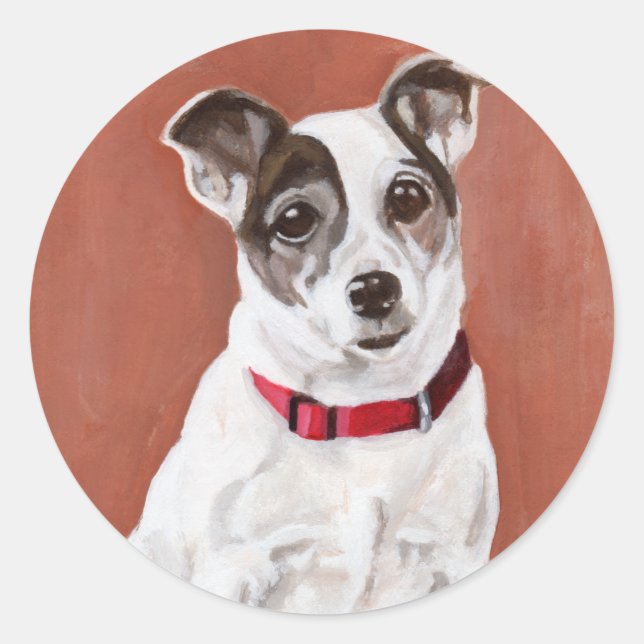 Jack Russell Terrier Portrait Sticker (Front)