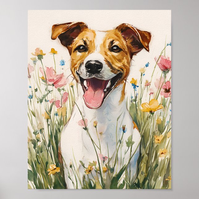 Jack Russell Terrier Poster – Cute Dog Wall Art fo (Front)