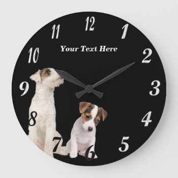 Jack Russell Terrier Puppies Round Wall Clock by 4westies at Zazzle