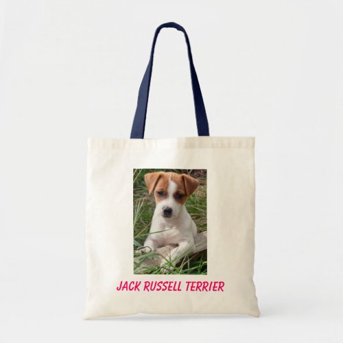 Jack Russell Terrier Puppy Dog Canvas Tote Bag