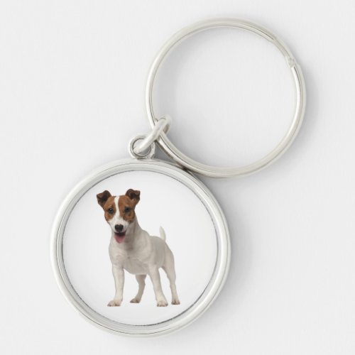 Jack Russell Terrier Puppy Dog White And Brown Keychain
