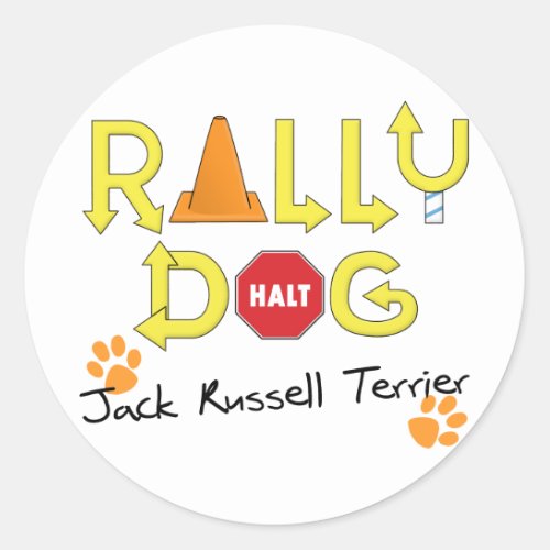 Jack Russell Terrier Rally Dog Classic Round Sticker