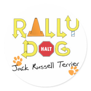 Jack Russell Terrier Rally Dog Classic Round Sticker