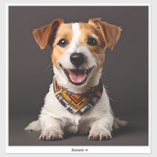 Jack Russell Terrier Realism Art Portrait Sticker