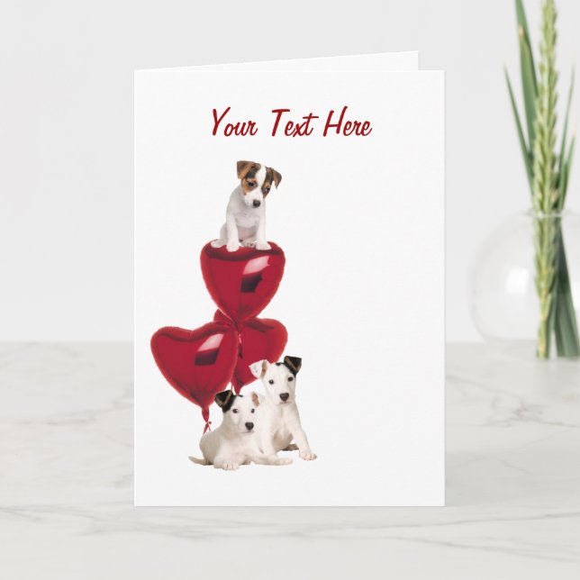 Jack Russell Terrier Really Cute Valentine Design Holiday Card (Front)