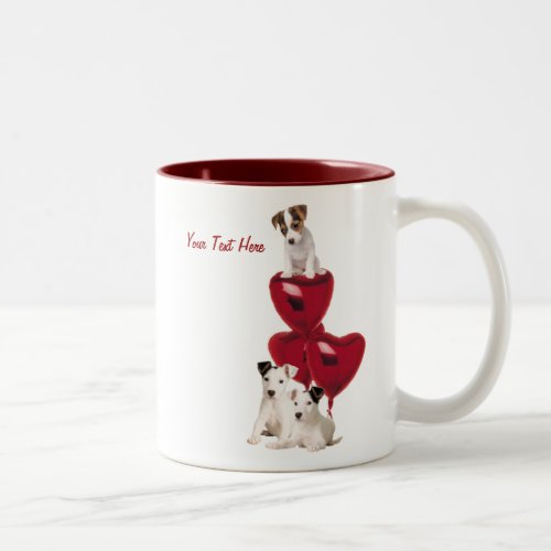 Jack Russell Terrier Really Cute Valentine Design Two_Tone Coffee Mug